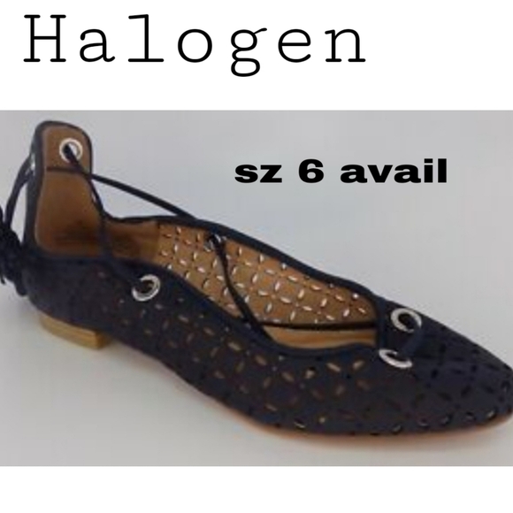Halogen black suede ballet flats 58665.  Sz 6 - Picture 2 of 4